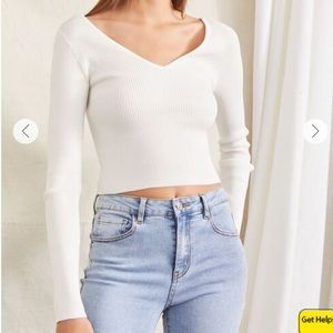 Ribbed Cropped Fitted Sweater